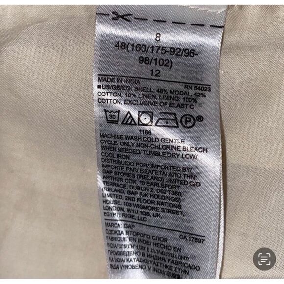 Gap Tye Dye Beige Maxi Linen Blend Dress(Size 8) - Picture 5 of 6